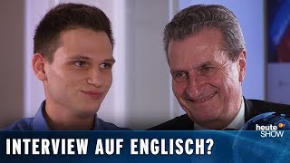 Was wird aus dem Brexit Herr Oettinger Fragen von Fabian Köster  heuteshow vom 01022019 [upl. by Kaylil]