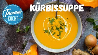 Kürbissuppe mit Ingwer und Kokosmilch  Hokkaido Kürbis [upl. by Tecil]