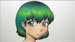 How to Colour Hair with Pencil Crayons [upl. by Odlanor]