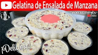 GELATINA DE ENSALADA DE MANZANA  VickyRecetaFacil [upl. by Coraline]