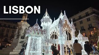 ✨️ Wonderful Lisbon Christmas Lights in Chiado Lisbon Portugal ✨️ [upl. by Lysander276]