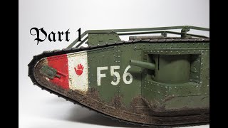 Tamiya 135 Male Mk IV Tank  Part 1 [upl. by Alleahcim]