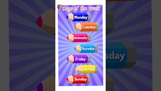 7 days of week learning song for kids  days of the week song [upl. by Chabot526]