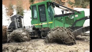 John Deere 548GIII in MUD [upl. by Ennalyrehc924]