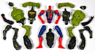 AVENGERS TOYS ASSEMBLEUnboxingAction figureBlack SpiderMan Red Spider Hulk Batman Superhero [upl. by Rodgers]