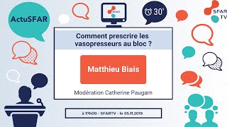 Comment prescrire les vasopresseurs au bloc [upl. by Alleul]