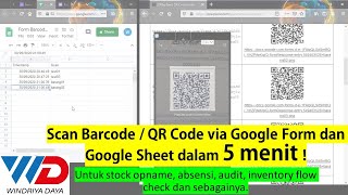 Scan QR Code dengan Google Forms amp Google Sheets via Handphone dalam 5 menit [upl. by Gabriell592]