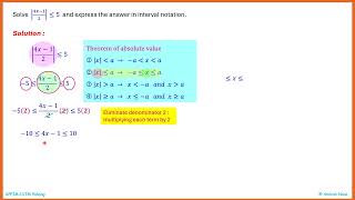 Sample Assessment 1 MAT133 Q2a absolute value inequalities [upl. by Corey259]