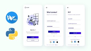 How To Create Slope Login And Signup Page With Welcome Screen Using KivyMD  Slope [upl. by Aneekas]
