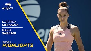 Katerina Siniakova vs Maria Sakkari Highlights  2021 US Open Round 2 [upl. by Eerbua270]