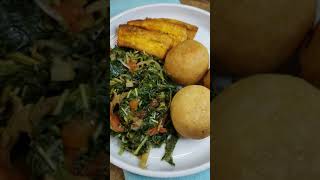 salfish amp Callaloo with fry dumpling recipe on my page shorts youtubeshorts [upl. by Bomke]