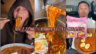 BULDAKSamyang noodles mukbang TikTok compilation [upl. by Vanderhoek]