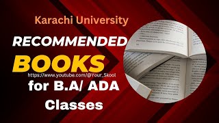 Recommended Books for BA ADA part 1 amp 2  Karachi university [upl. by Nevsa129]