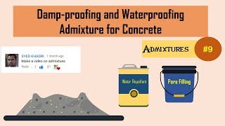 Dampproofing and Waterproofing Admixture for Concrete  Admixtures 9 [upl. by Hakeber]