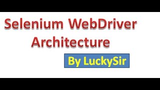 selenium webdriver architecture [upl. by Anaerb]