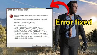 How to Fix Script hook V Critical Error  GTA V Update Error Fix 2024 [upl. by Peisch962]