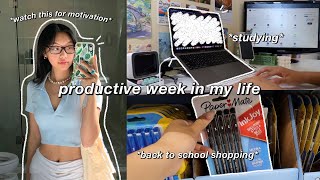 STUDY VLOG  productive days in my life studying back to school shopping cooking etc 🦋 [upl. by Lyndsey316]