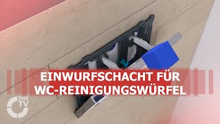 Geberit Einwurfschacht für WCReinigungswürfel  SHKTV [upl. by Aihsetel]