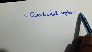 Quadrantal Angles explanation in HindiUrdu [upl. by Tebasile]