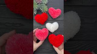 Easy Pom Pom Heart Amazing Craft Ideas with Wool Valentines Day Craft [upl. by Lerim13]