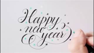 how to write in cursive  happy new year  easy way [upl. by Ayotol]