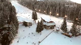 POIANA BRASOV SKI SLOPE BRADUL BRASOV ROMANIA 4K DRONE FILMING [upl. by Ahsehyt207]