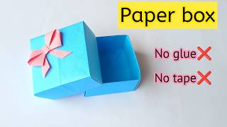 DIY paper boxHow to make paper boxPapar gift boxNo glue paper craftNo glue craftOrigami box [upl. by Chevalier732]