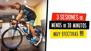 3 ENTRENAMIENTOS de CICLISMO en RODILLO  INDOOR 😰 en menos de 30 MINUTOS 😰 [upl. by Solrak144]