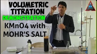 Volumetric titrations demonstration Mohrs salt with potassium permanganate KMnO4 titration [upl. by Ecinert687]