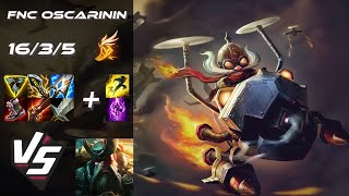 Fnatic Oscarinin TOP Corki vs Gangplank  EU Challenger Patch 1413 [upl. by Jarek]