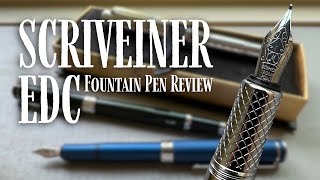 Scriveiner EDC • Fountain Pen Review  a Great Blue Ink [upl. by Mcgurn]