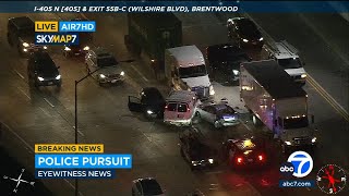 Chase ends in wrongway crash on 405 Freeway [upl. by Llertnad]