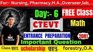 Ctevt entrance exam model questions for HAstaff nurselabpharmacyOverseer  ctevt entrance 2081 [upl. by Viva]