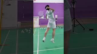 Badminton backcourt step exercise🏸😜👦badminton sports [upl. by Airtemad]