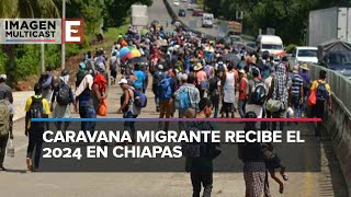 Caravana migrante Más de 40 millones entraron a México durante 2023 [upl. by Anovad]