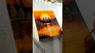 Sunrise Lake🔥Easy Painting painting shorts viralshorts [upl. by Heath658]