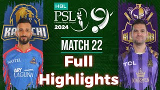 Karachi kings vs Quetta gladiators  KK vs QG highlights  22th match after psl latest point table [upl. by Ralyt622]