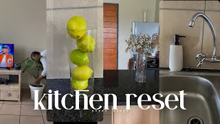 Homemaking vlog kitchen clean with me Decanting dry goods watering my plants [upl. by Ecnerret601]