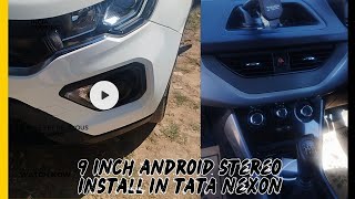 9 inch android stereo system install in tata nexon base model [upl. by Danczyk]