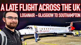 Flying Loganair ERJ145 from Glasgow to Southampton [upl. by Enaz335]