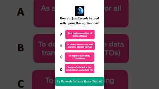 Spring Boot Quiz 12  How can Java records used with Spring Boot applications springboot quiz [upl. by Marty]