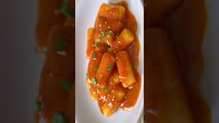 Korean rice cake stick in spicy sauce cooking dinner streetfood lunch [upl. by Steere]