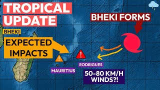 Strong Tropical Cyclone Bheki Threatens Mauritius amp Rodrigues [upl. by Schick62]