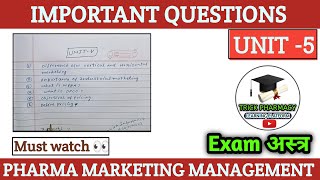 Marketing management unit 5 important questions  8th semester  very important video [upl. by Yrot]