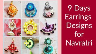 9 Days Earring Designs for Navratri Quilling Jhumka Paper Earrings [upl. by Ahsenrac]