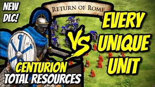 ELITE CENTURION Return of Rome vs EVERY UNIQUE UNIT Total Resources  AoE II DE [upl. by Nolyd999]