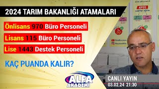 Tarım Bakanlığı BÜRO Personeli DESTEK Personeli atama analizi CANLI yayın [upl. by Cowie]