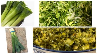 Leek how to cook leeks badi hari pyaaz ki sabzi [upl. by Kenleigh]