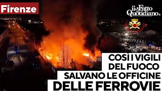 Firenze vasto incendio alle Piagge così i vigili del fuoco salvano le officine delle Ferrovie [upl. by Verbenia]