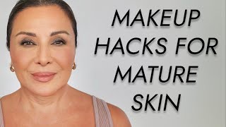 EASY MAKEUP HACKS FOR MATURE SKIN 2023  NINA UBHI [upl. by Anahtor]